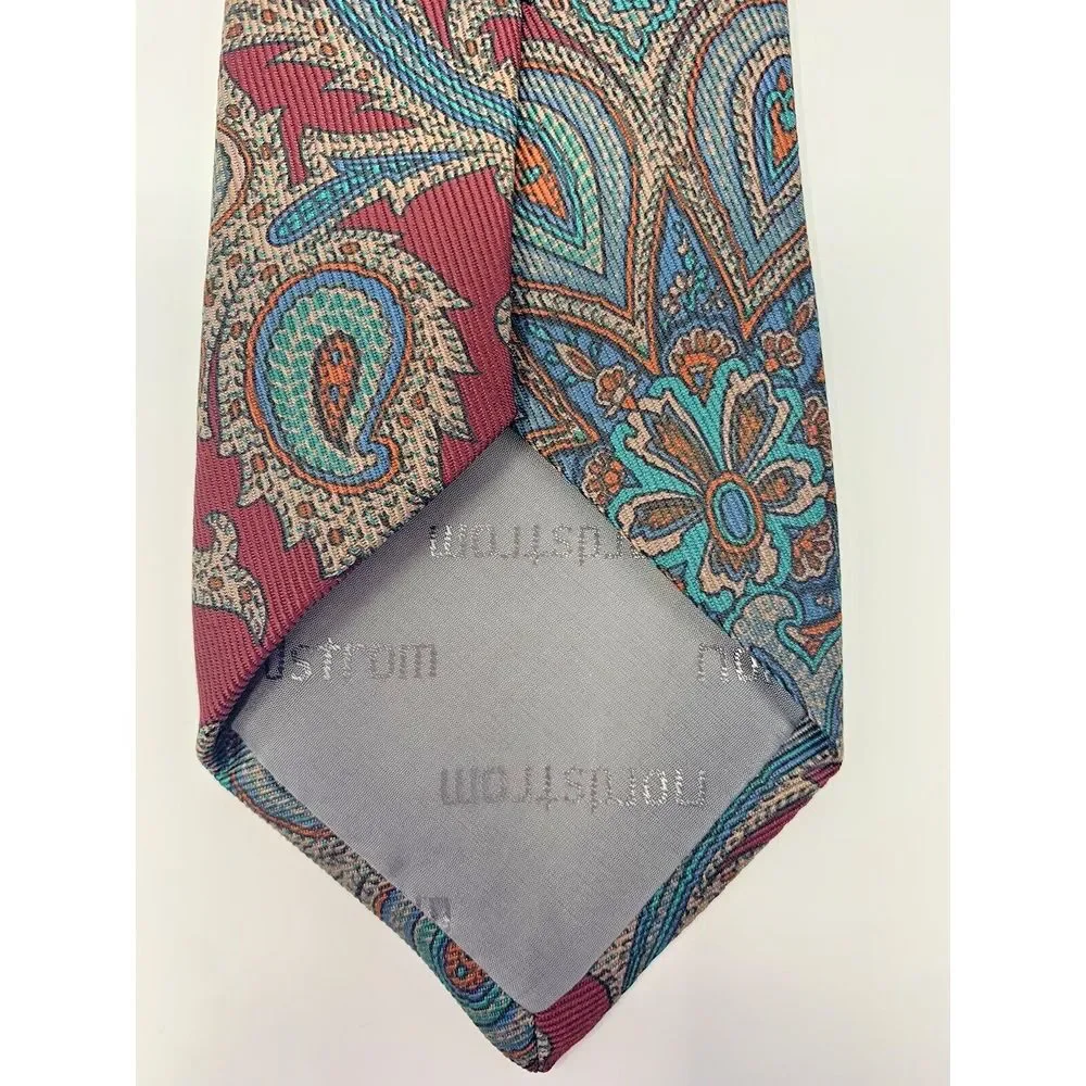 Robert‎ Talbott for Nordstrom Red Paisley Silk Men's Neck Tie L 58